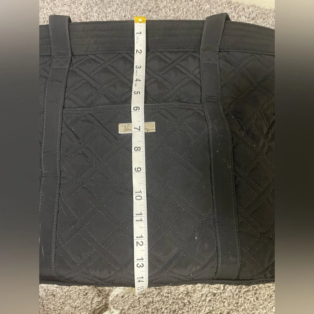 Vera Bradley Black Quilted Tote with Diamond Pattern - Picture 7 of 10